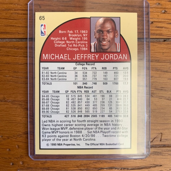 Michael jordan 1990 NBA Hoops #65 - Picture 2 of 2